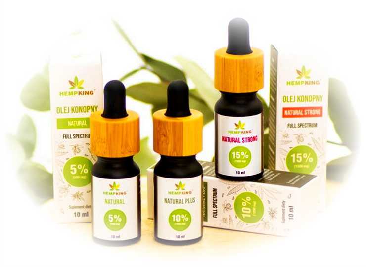 Olejki konoppne CBD Hemp King o zawartości CBD do 15%