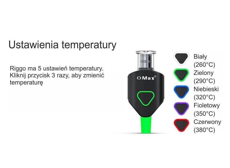 Ustawianie temperatury w XMax Riggo